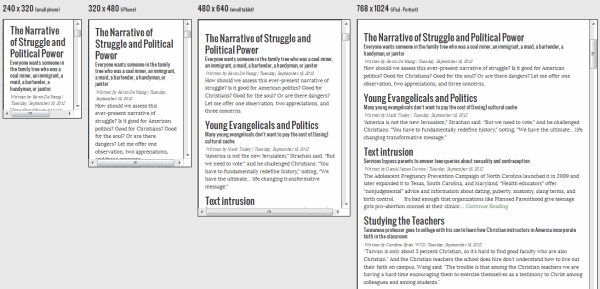 responsive-design-2012-09-18 screenshot of the Aquila Report using responsive design tool