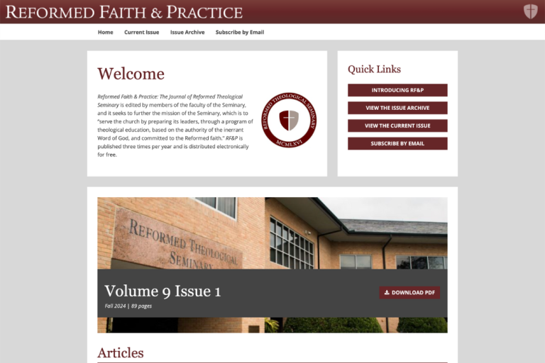 Reformed Faith and Practice